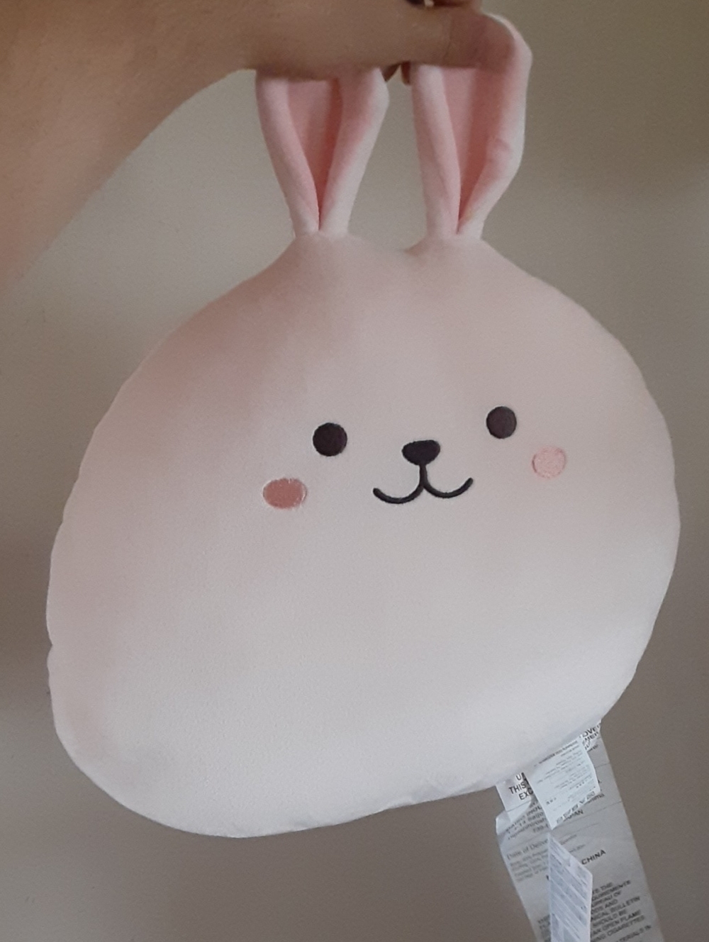 Daiso Pink Bunny Plush Pillow